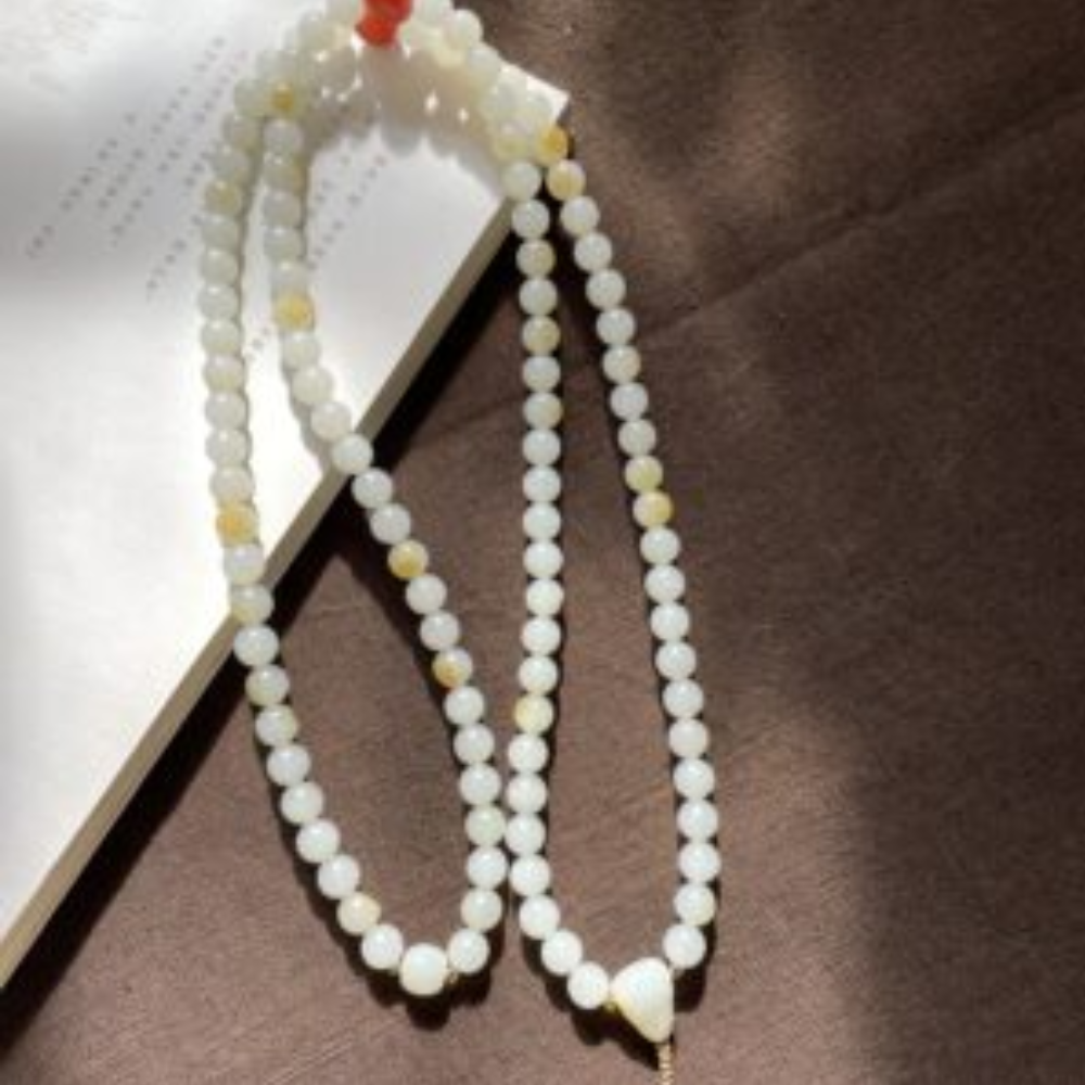 108 Buddha Single-seed Nephrite Bead Necklace view 3