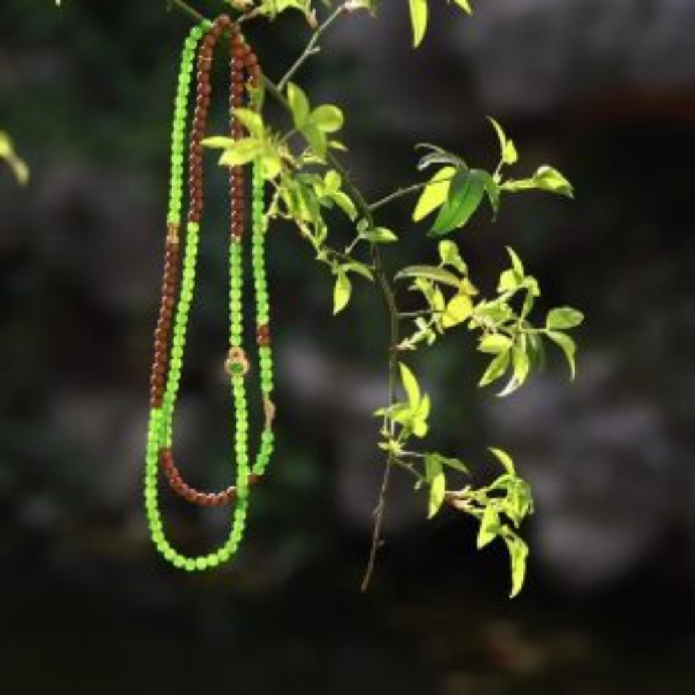 6mm Green Nephrite Jade Bead Necklace & Bracelet Designed Set view 5