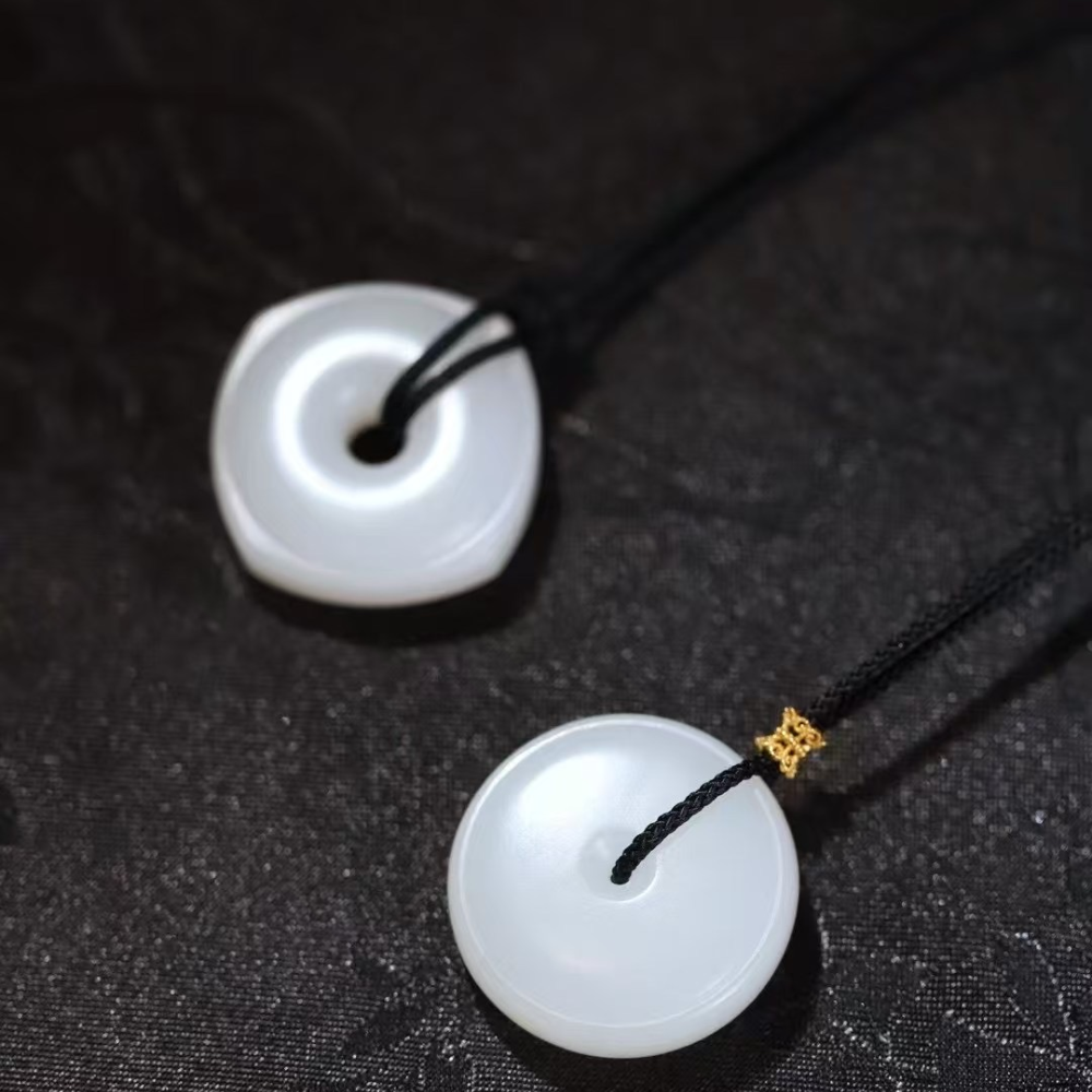 “Essence of Purity” – Twin White Nephrite Pendants view 6