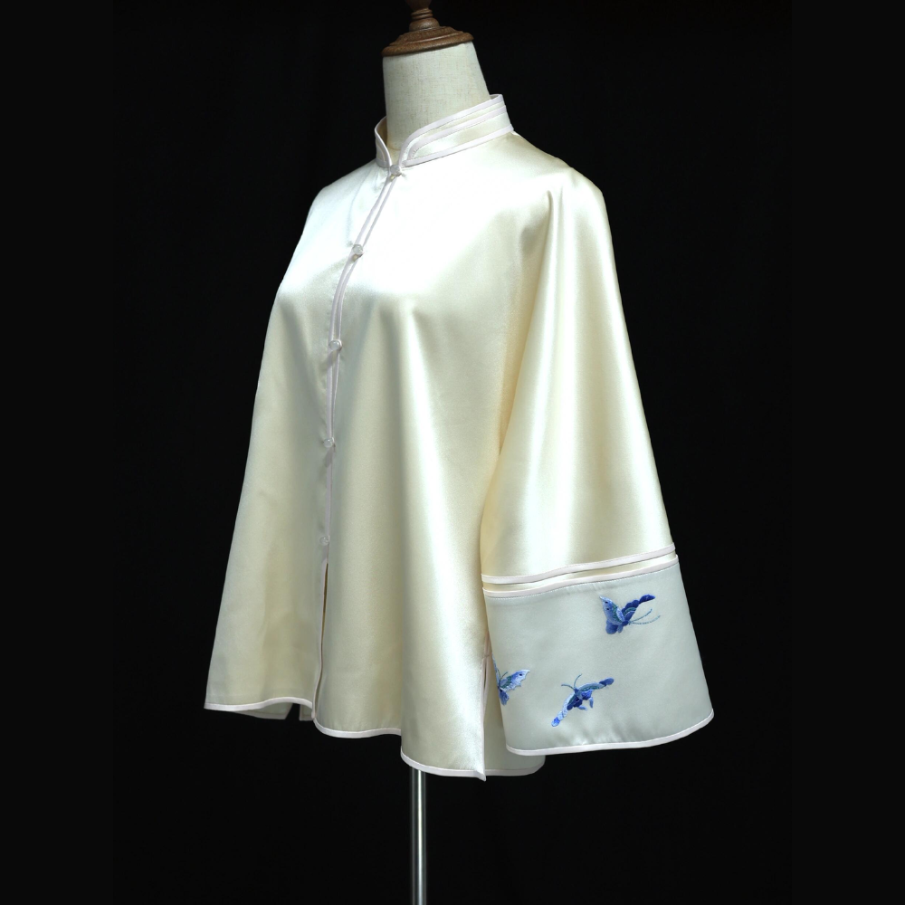 “Ethereal Elegance” Handcrafted Embroidery Silk Dress view 2