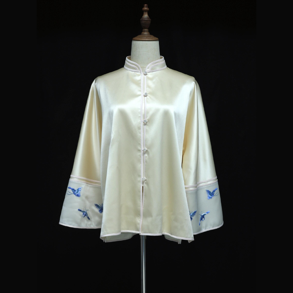 “Ethereal Elegance” Handcrafted Embroidery Silk Dress