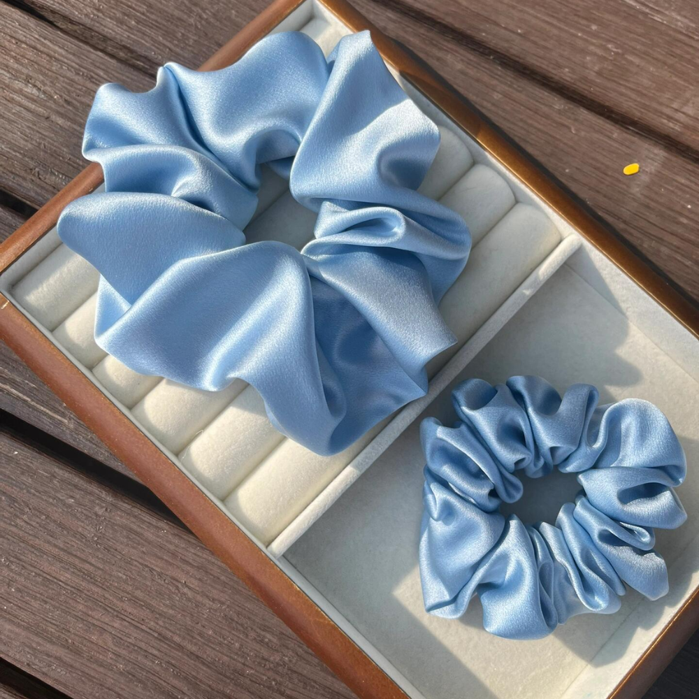 Healthy hair! Luxury Silk Hair Scrunchie Set – 6cm & 4cm view 2