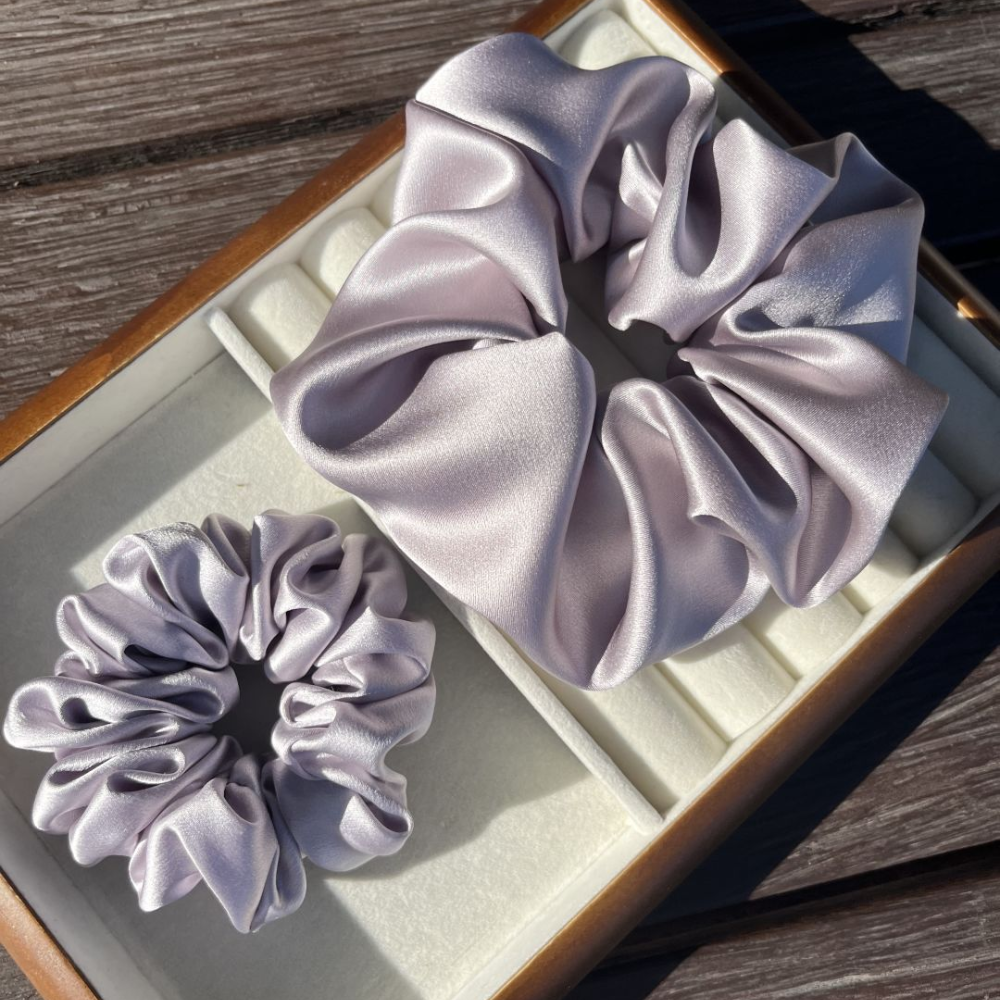 Healthy hair! Luxury Silk Hair Scrunchie Set – 6cm & 4cm view 4