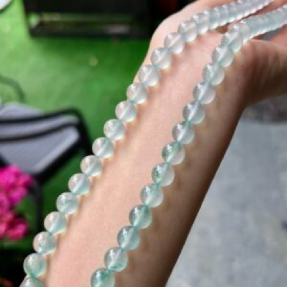 Icy Round Bead Jadeite Necklace view 1