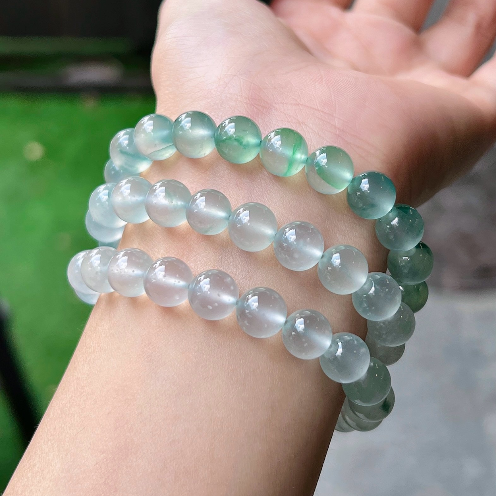 Icy Round Bead Jadeite Necklace view 2