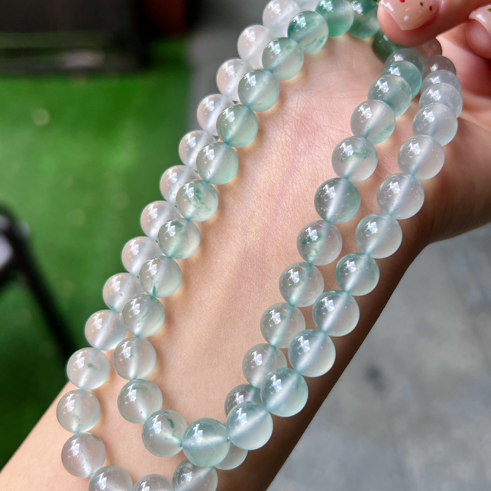 Icy Round Bead Jadeite Necklace view 3