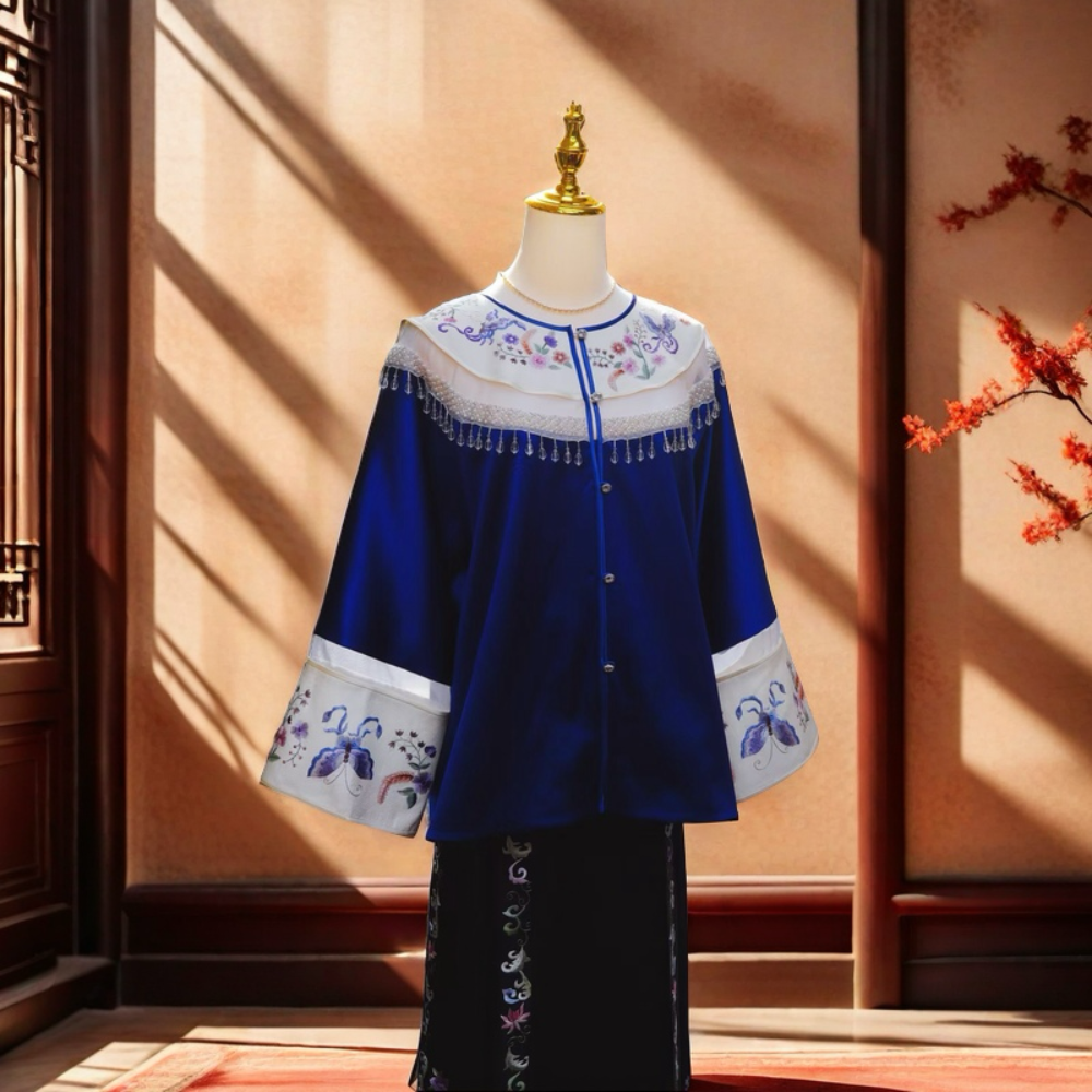 “Imperial Grace” Handcrafted Embroidery Silk Dress