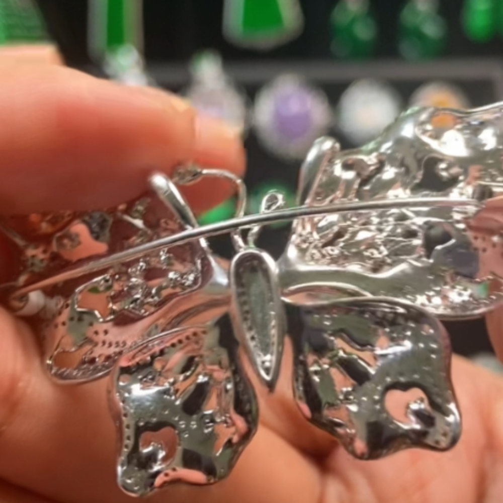 Jadeite Butterfly Brooch view 4