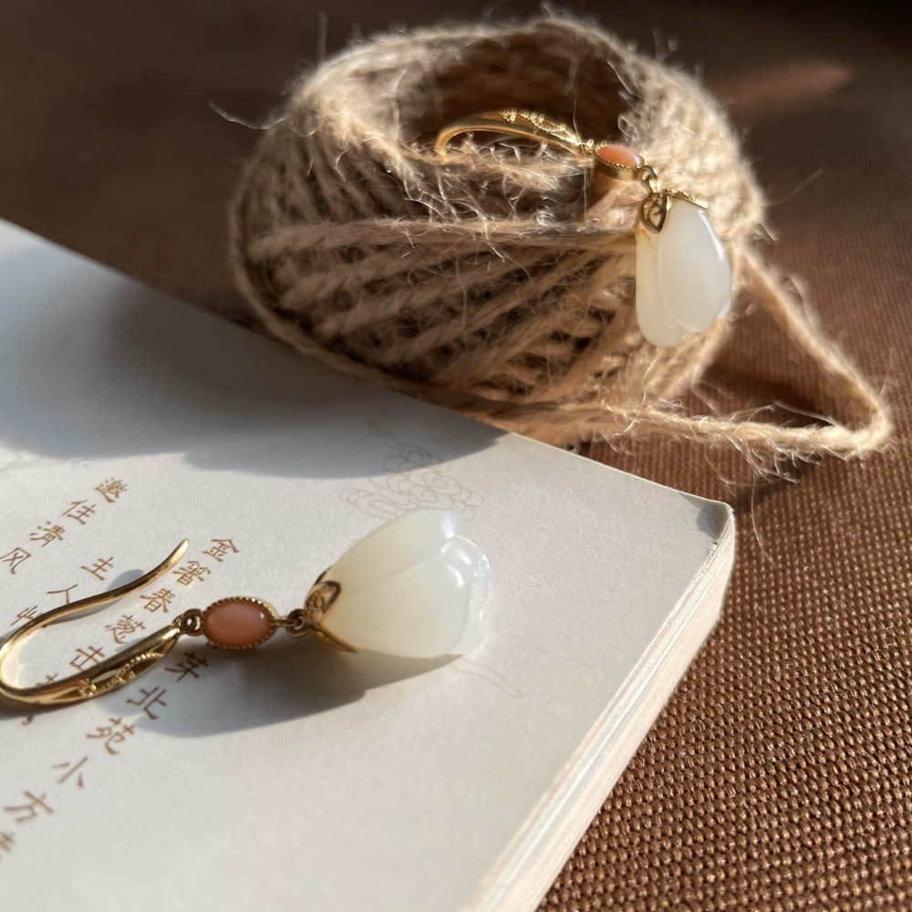 Magnolia Blossom Ear Hook Earrings view 2