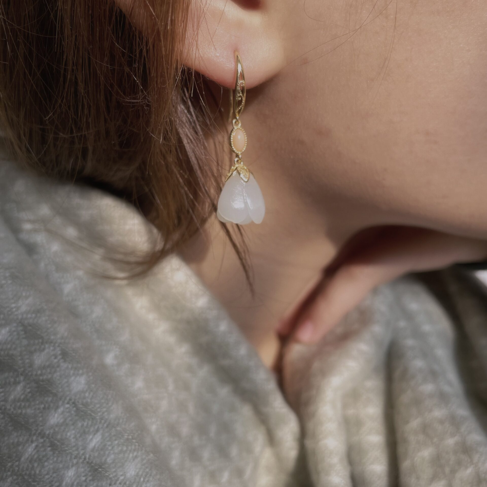 Magnolia Blossom Ear Hook Earrings view 3