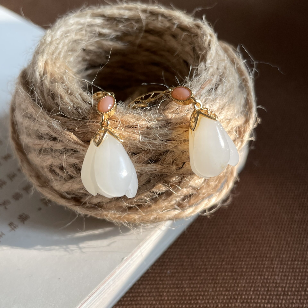 Magnolia Blossom Ear Hook Earrings