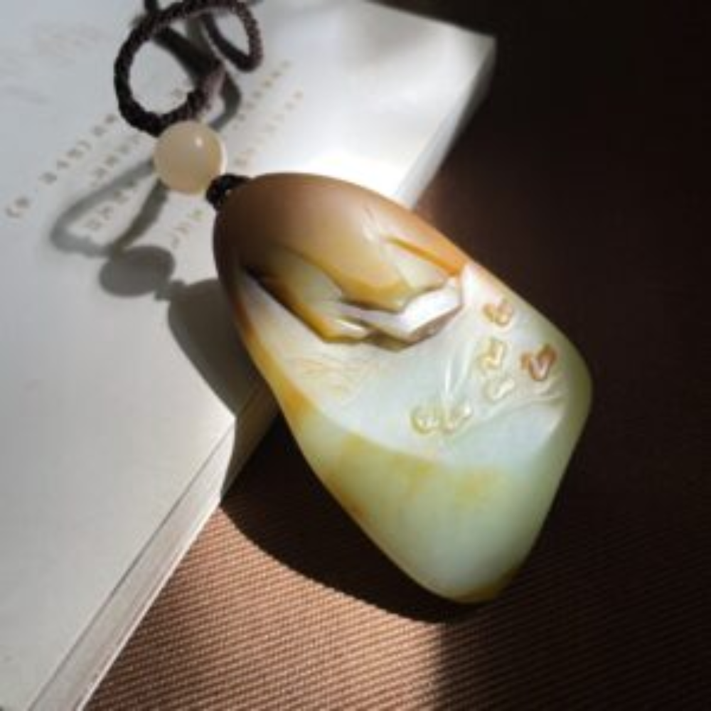 Tranquil Mind – Carved from a Whole Single-Seed Nephrite Jade view 3