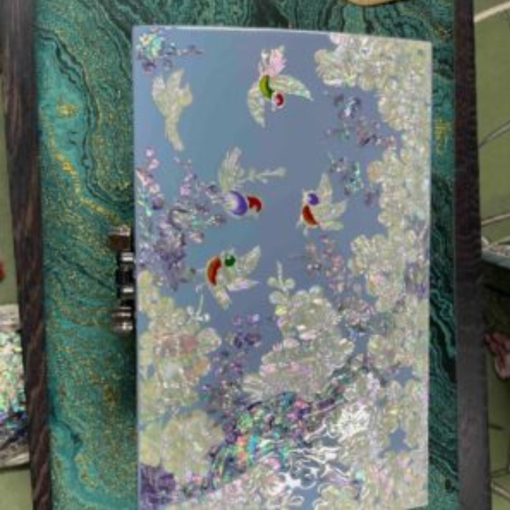 Handcrafted Shell Inlay Lacquer Jewelry Box view 1