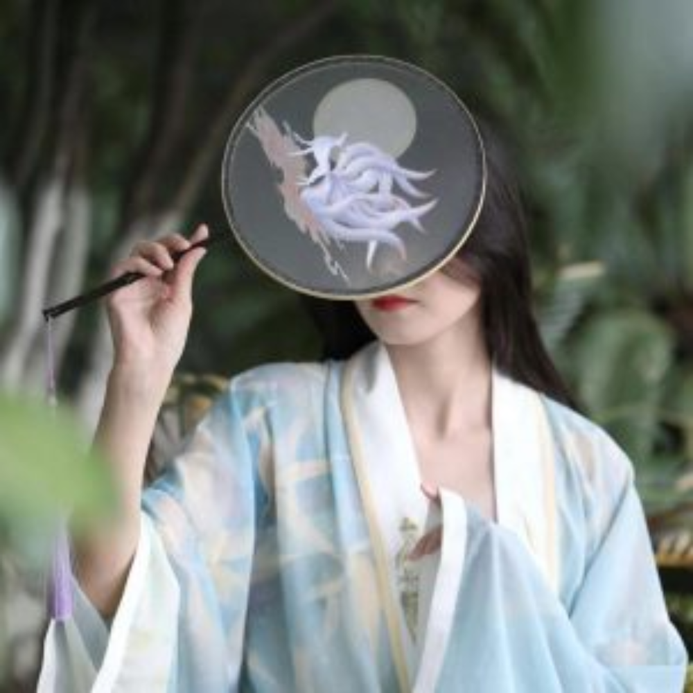 Handcrafted Silk Thread Embroidered Fan view 9