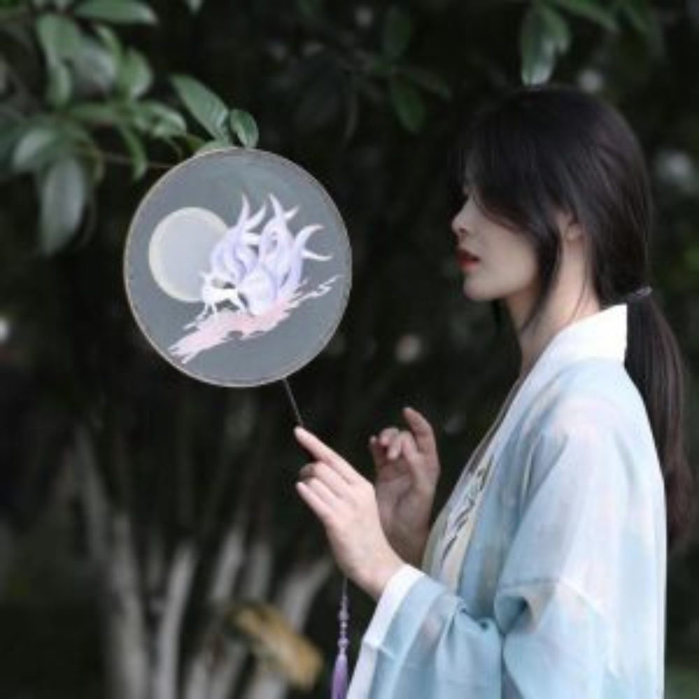 Handcrafted Silk Thread Embroidered Fan view 10