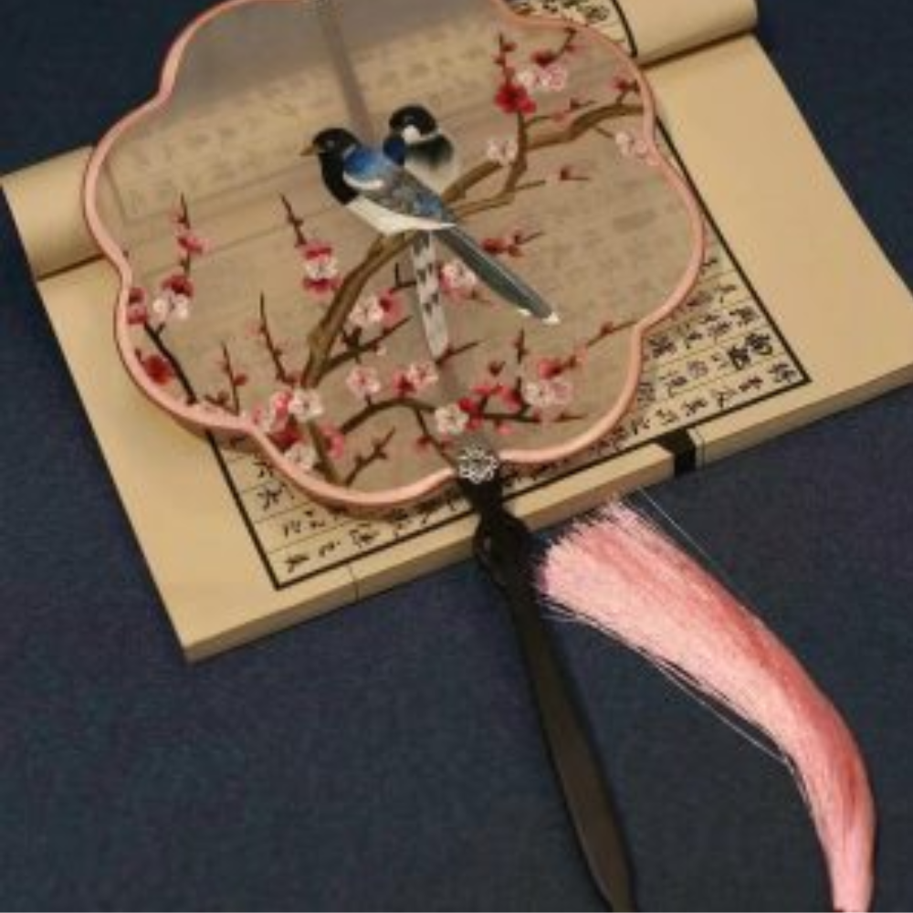 Handcrafted Silk Thread Embroidered Fan view 13