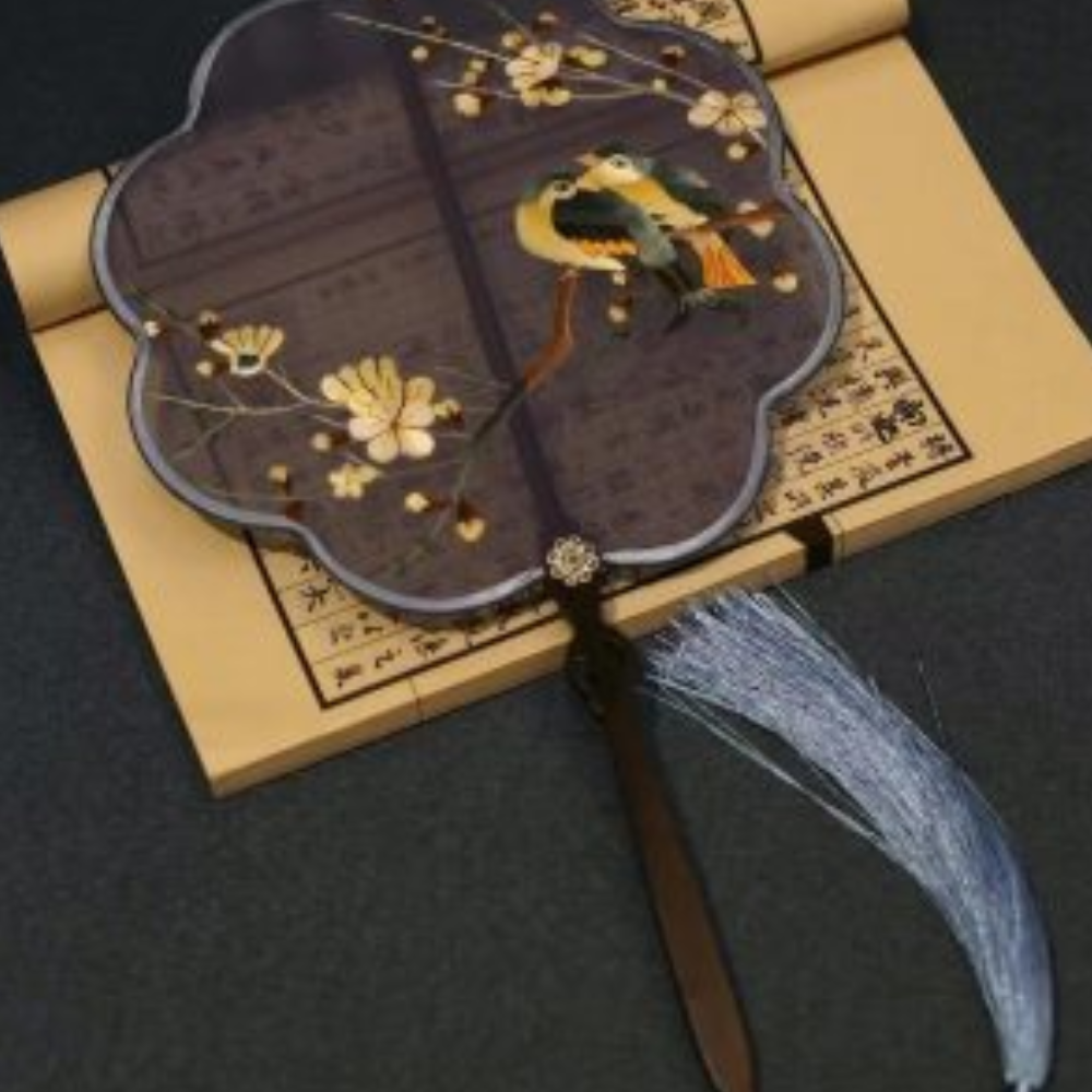 Handcrafted Silk Thread Embroidered Fan view 16