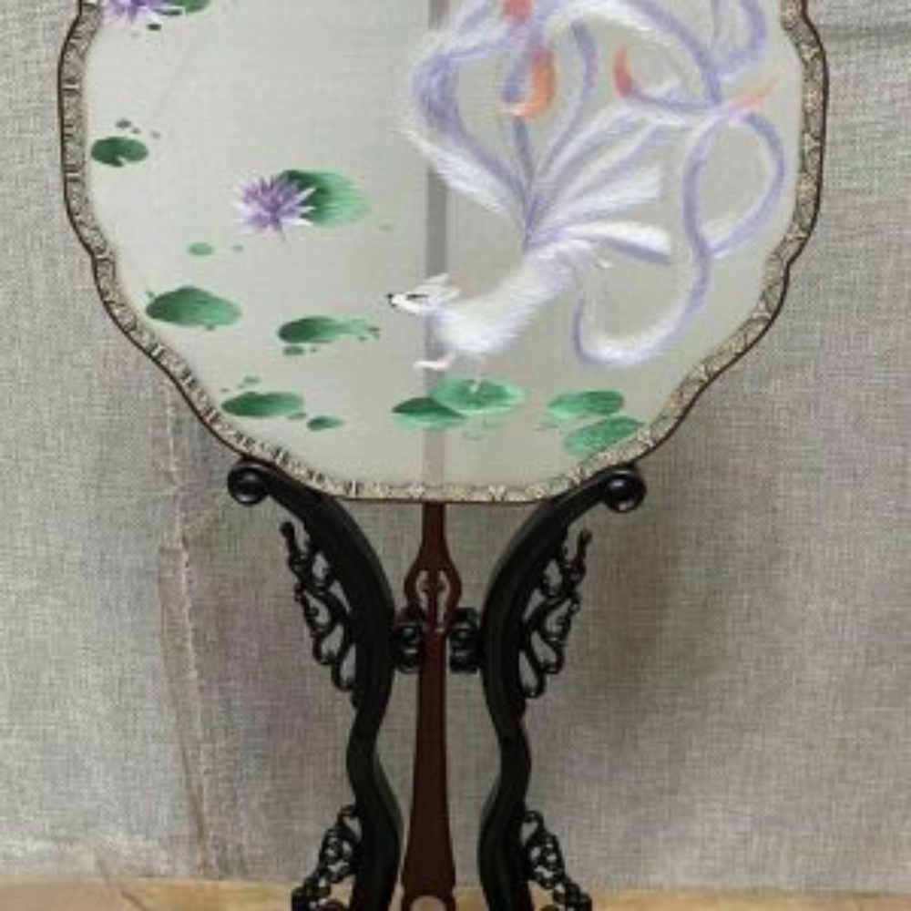 Handcrafted Silk Thread Embroidered Fan view 18