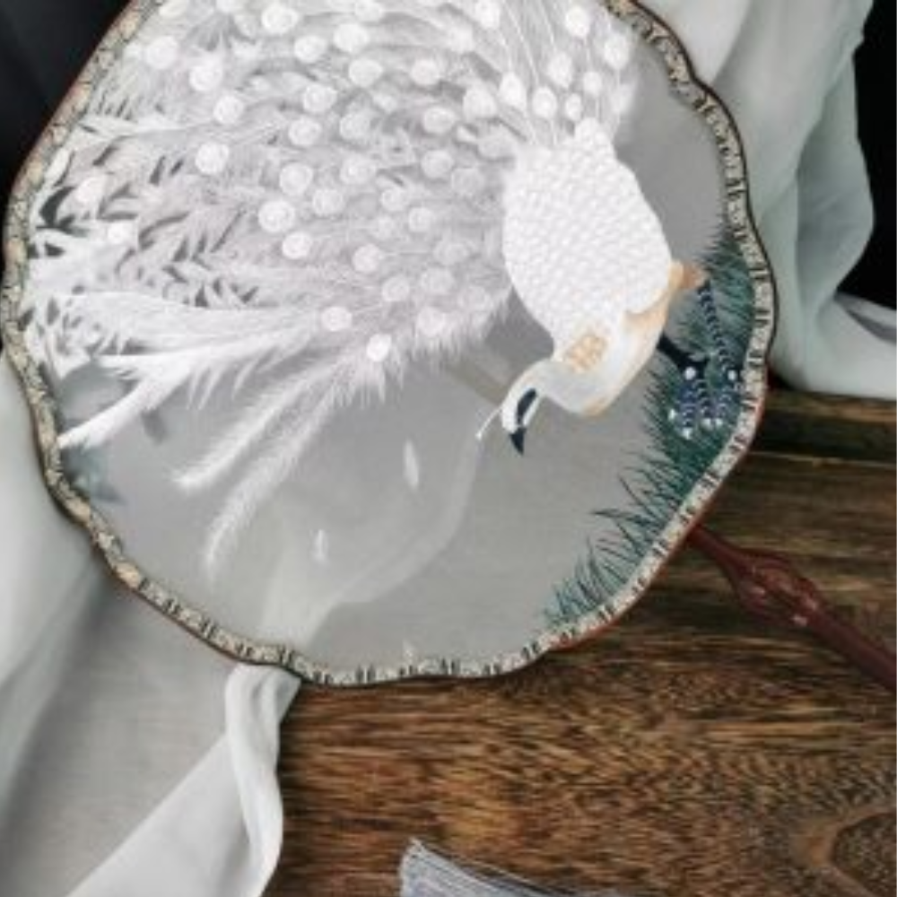 Handcrafted Silk Thread Embroidered Fan view 19