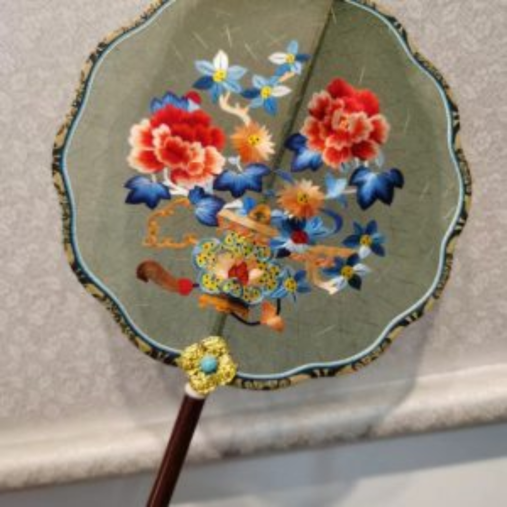 Handcrafted Silk Thread Embroidered Fan view 20
