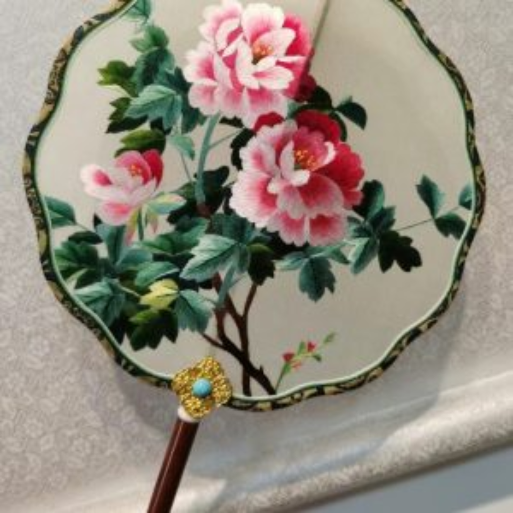 Handcrafted Silk Thread Embroidered Fan view 22