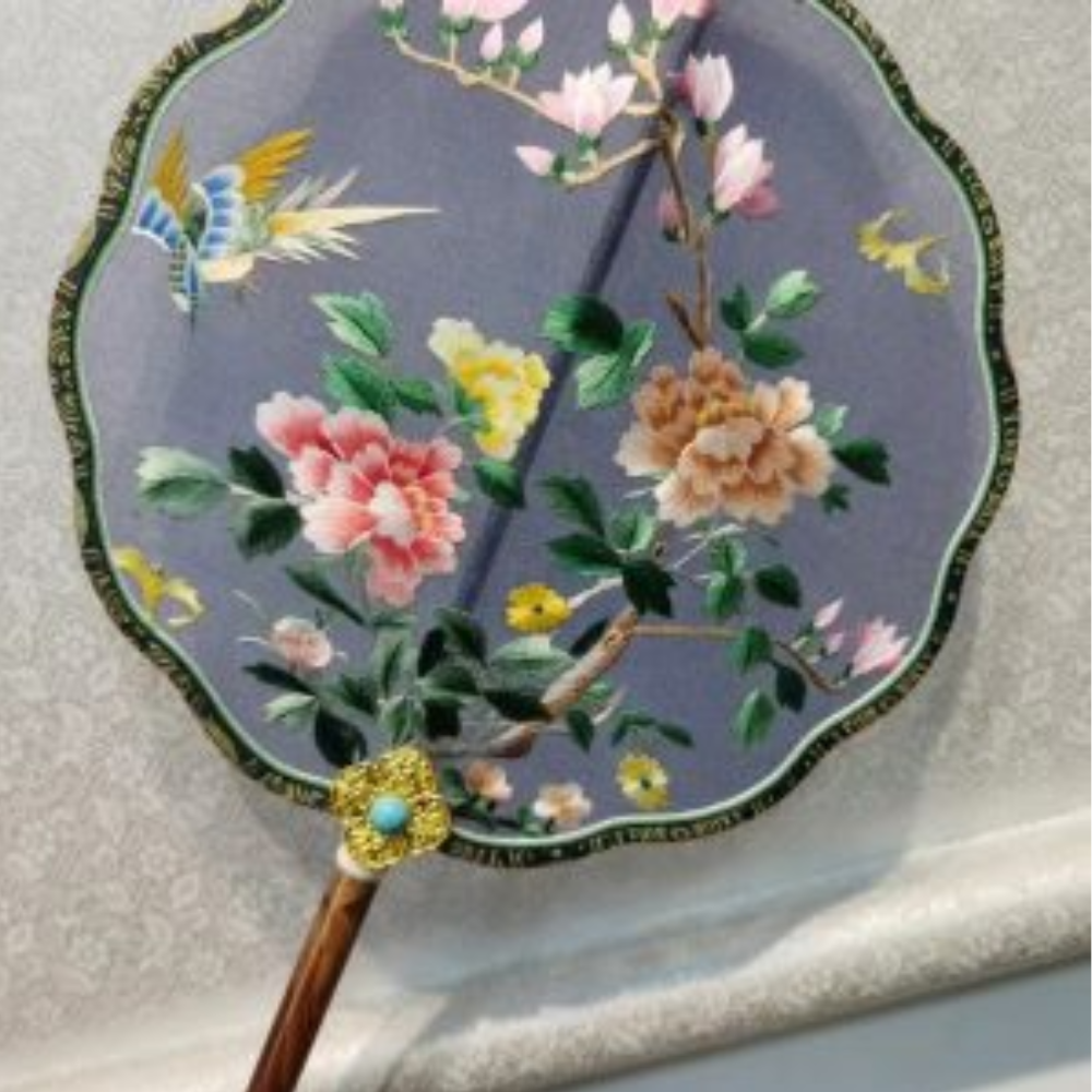 Handcrafted Silk Thread Embroidered Fan view 23