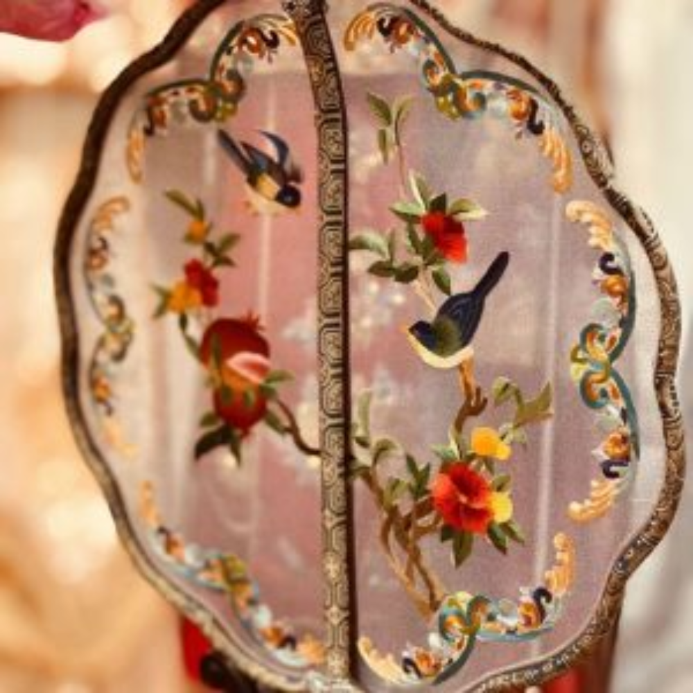 Handcrafted Silk Thread Embroidered Fan view 24