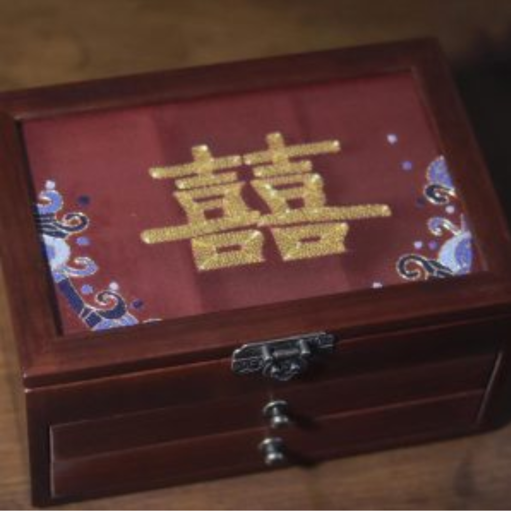 Silk Embroidered Huali Wood Jewelry Box view 10