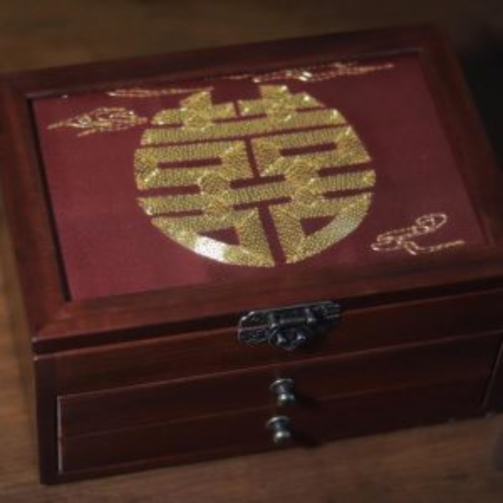 Silk Embroidered Huali Wood Jewelry Box view 11