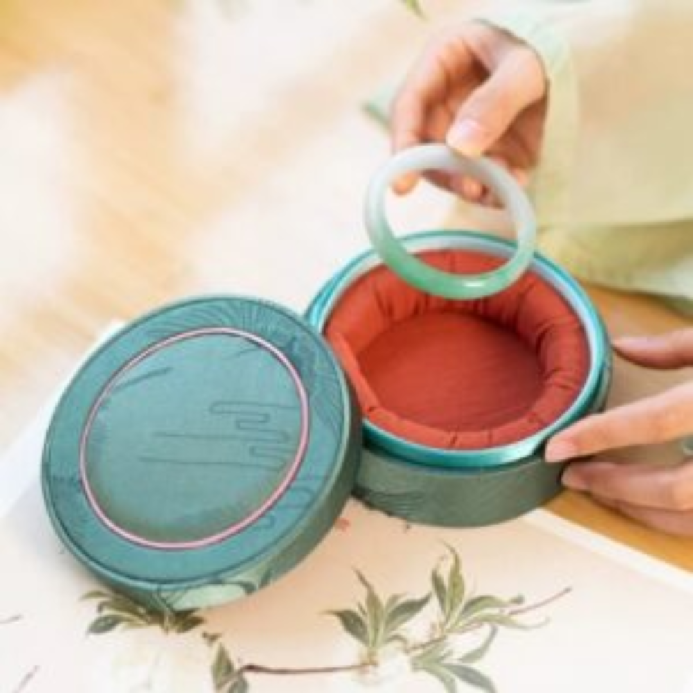 Silk Satin Embroidery Bracelet Box view 1