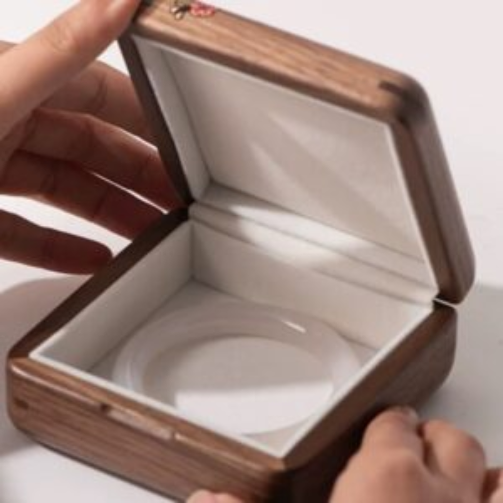Wooden Jewelry Box with Hand-Painted Design view 2