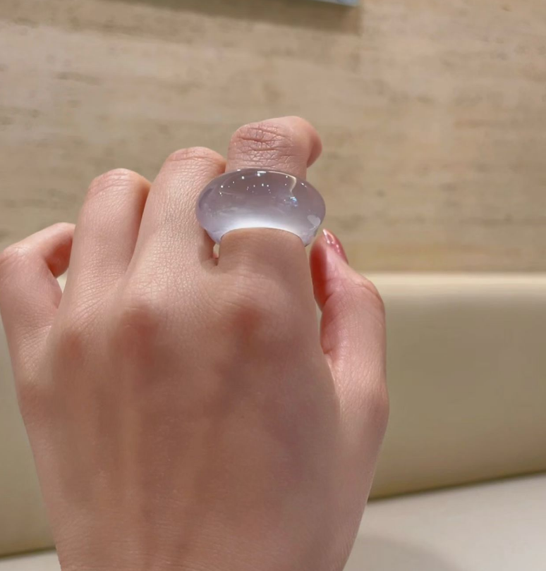 Icy Watery Jadeite Band Ring view 1