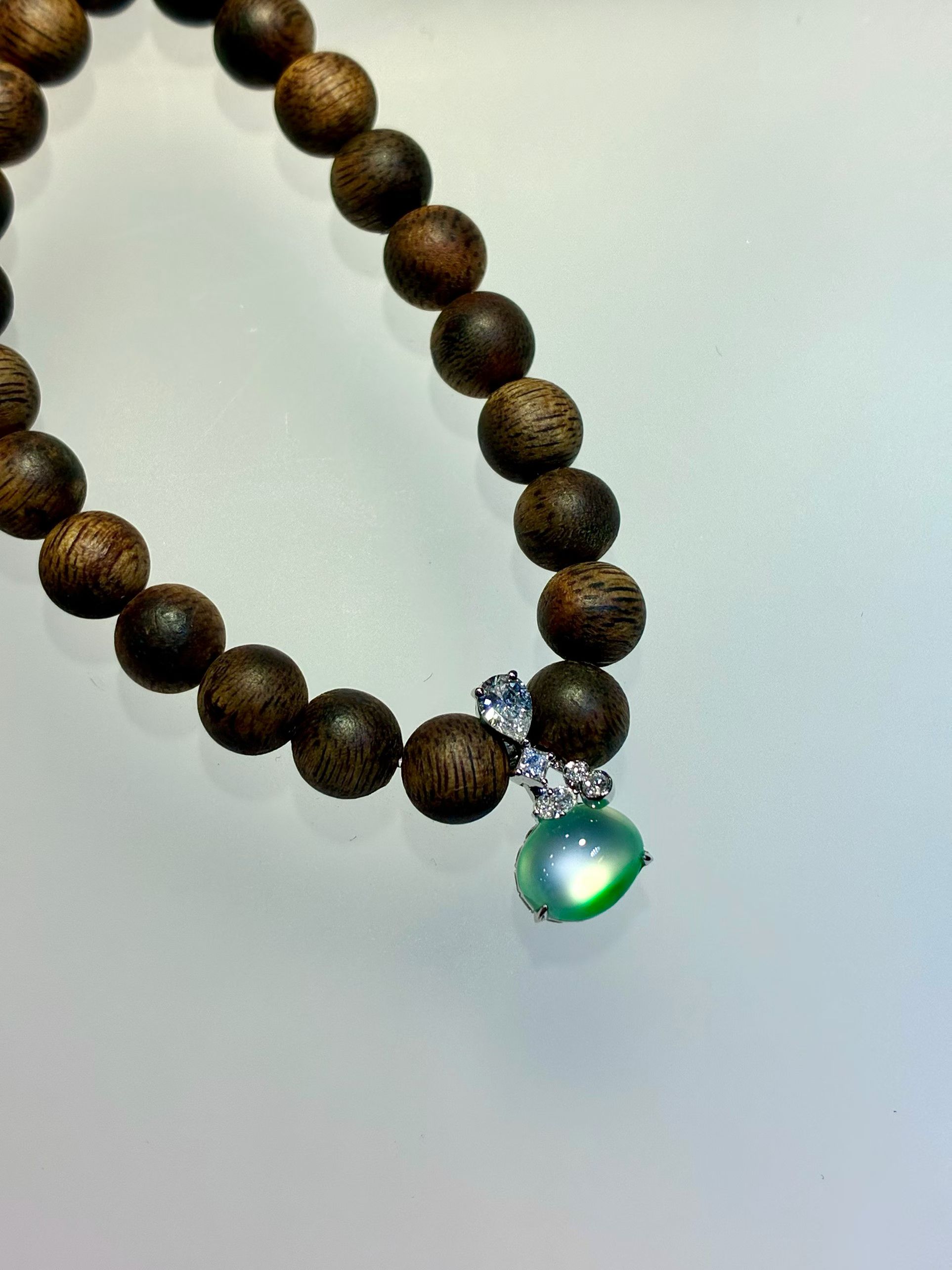 Long Shi Zhong Jadeite Round Cabochon Collarbone Pendant view 1