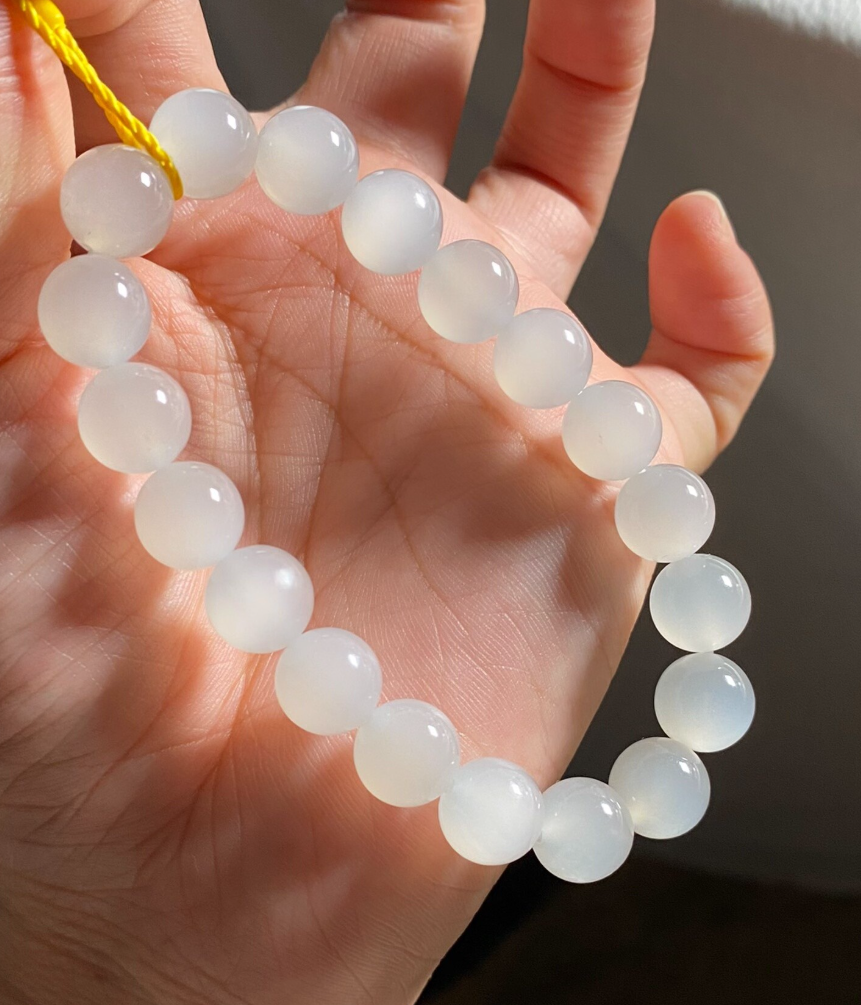 Icy Nephrite Harmony Bead Bracelet (11mm) view 1