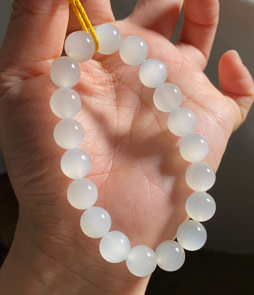 Icy Nephrite Harmony Bead Bracelet (11mm) view 4