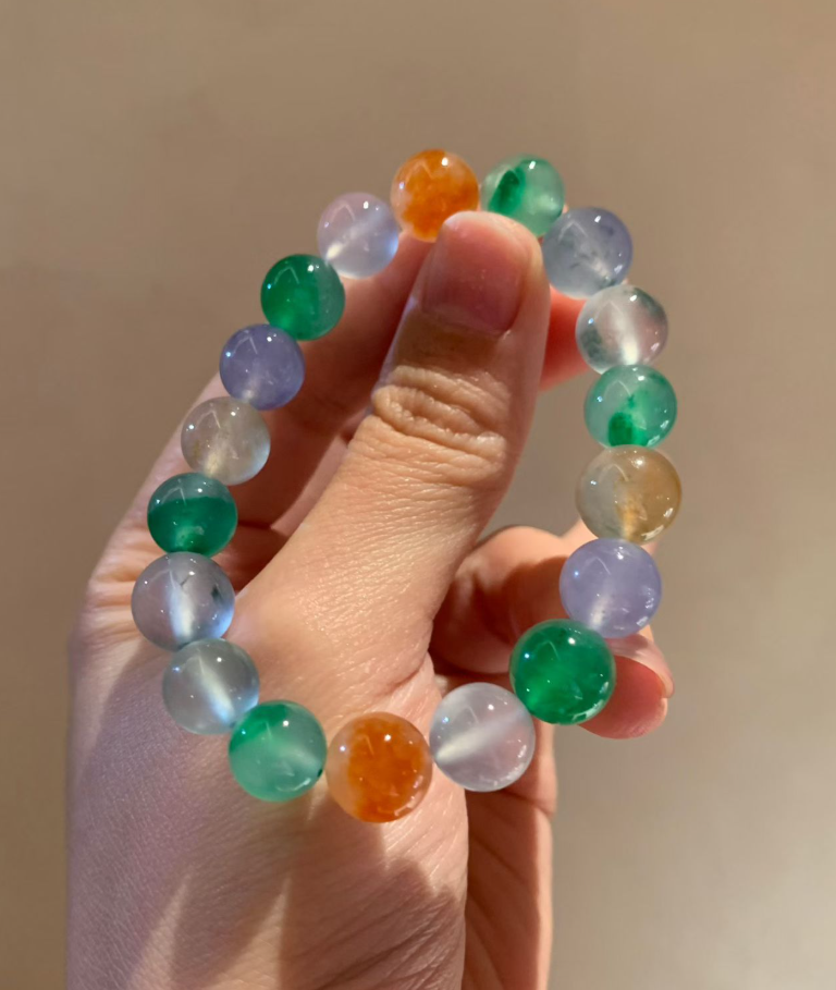 Collector Grade Rainbow Jadeite Bead Bracelet (10mm)