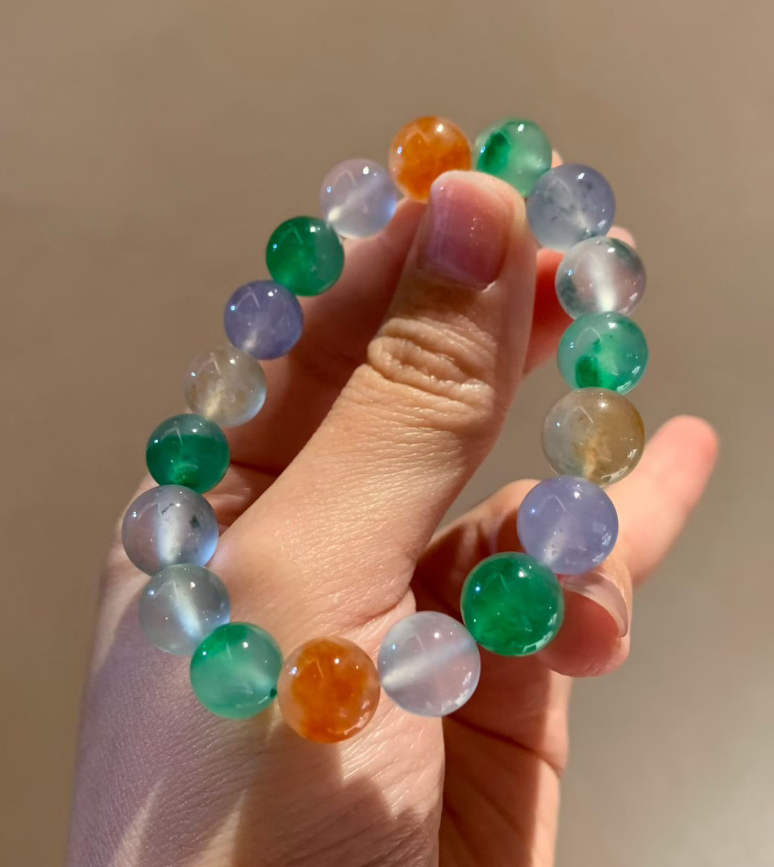 Collector Grade Rainbow Jadeite Bead Bracelet (10mm) view 1