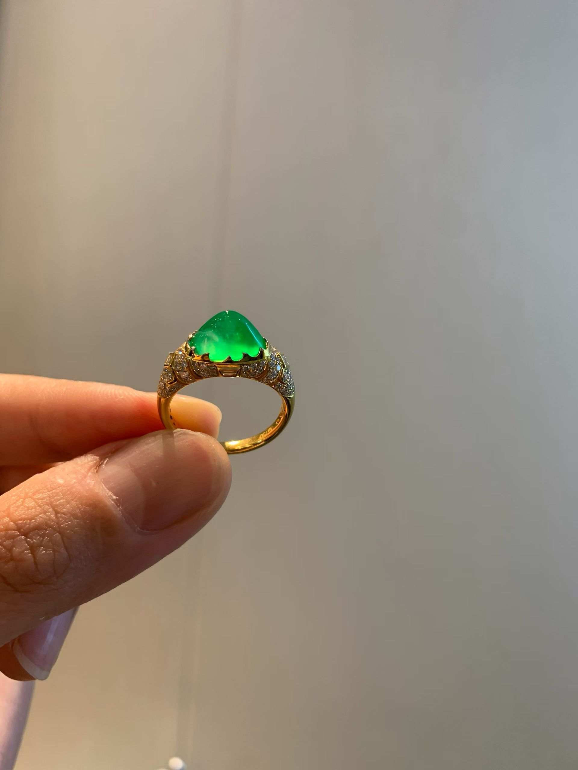 Long Shi Zhong Freeform Jadeite Designer Ring view 1