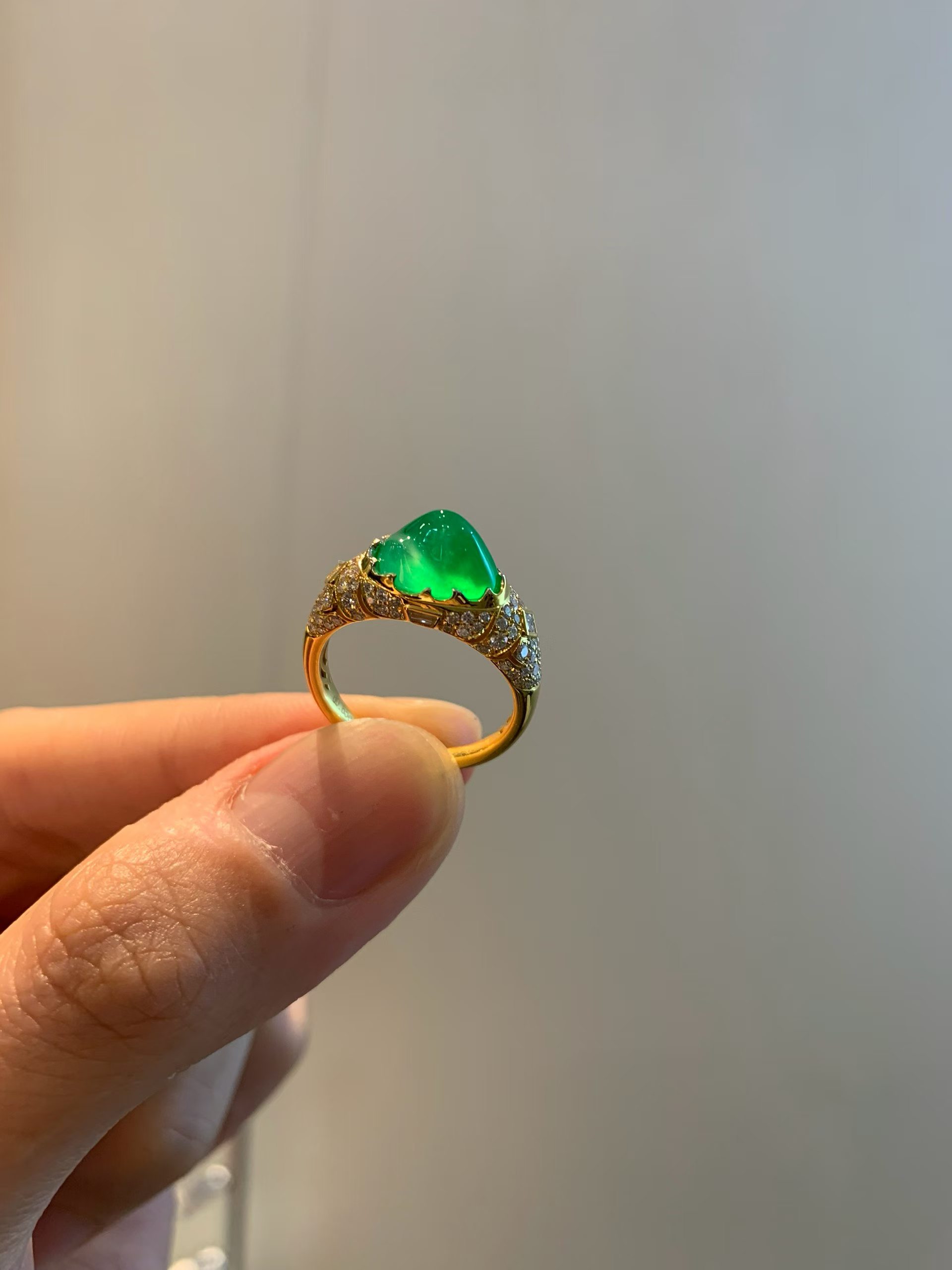 Long Shi Zhong Freeform Jadeite Designer Ring view 2
