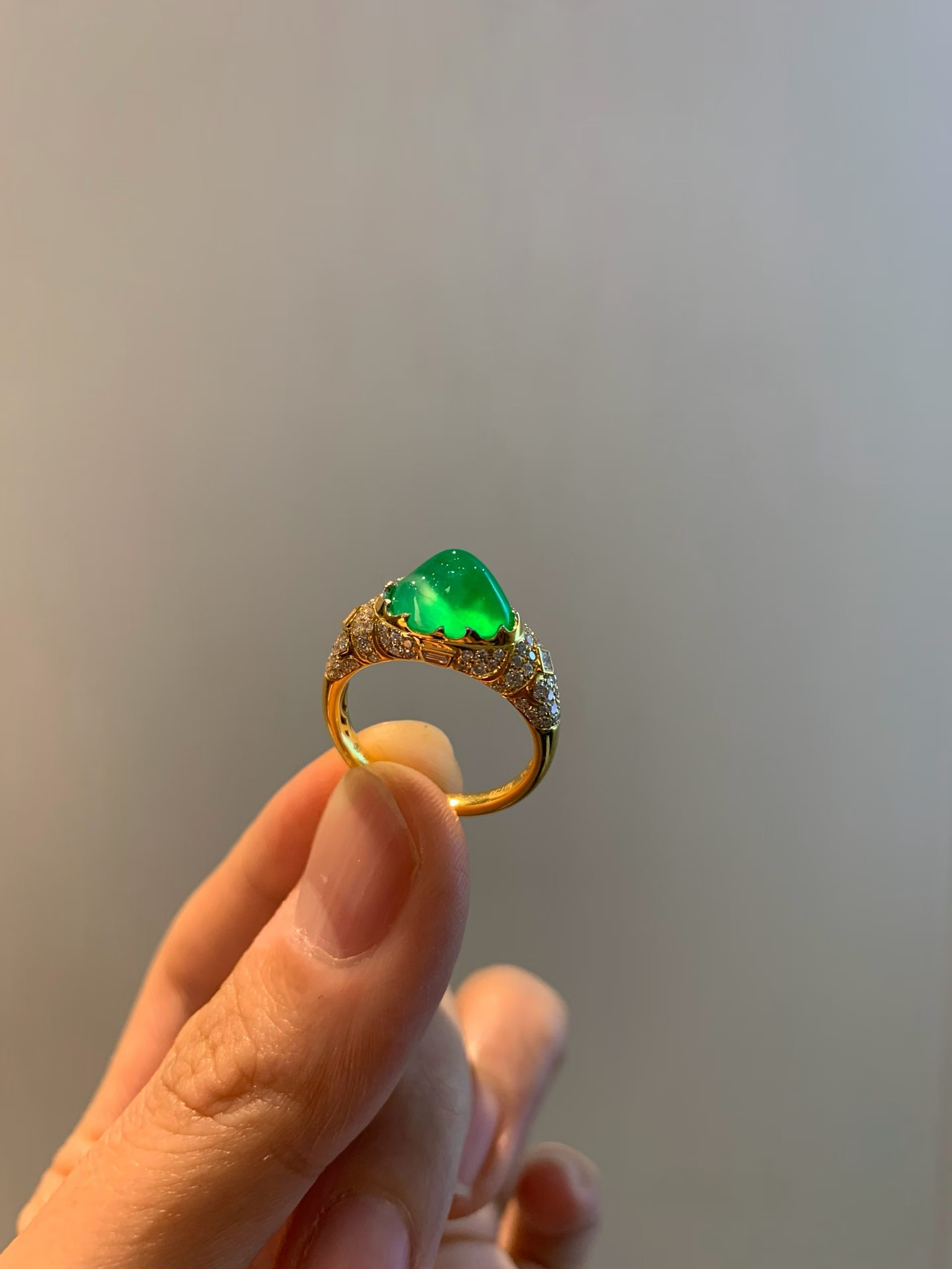Long Shi Zhong Freeform Jadeite Designer Ring view 3