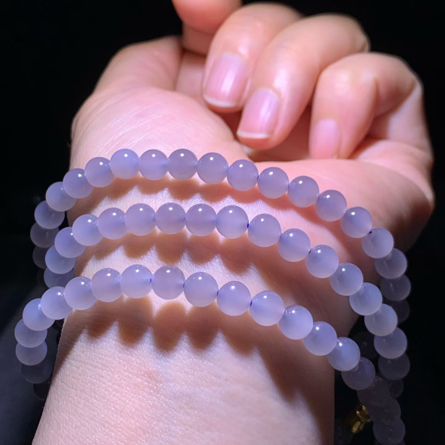 Yanzi (Smoky Lavender) Qinghai Nephrite Jade 108-Bead Necklace (6mm) view 3