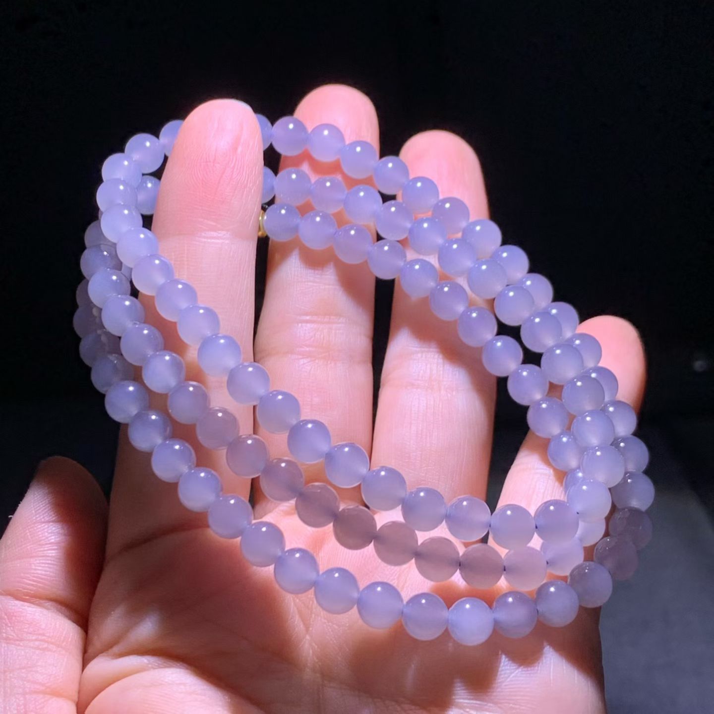 Yanzi (Smoky Lavender) Qinghai Nephrite Jade 108-Bead Necklace (6mm) view 5