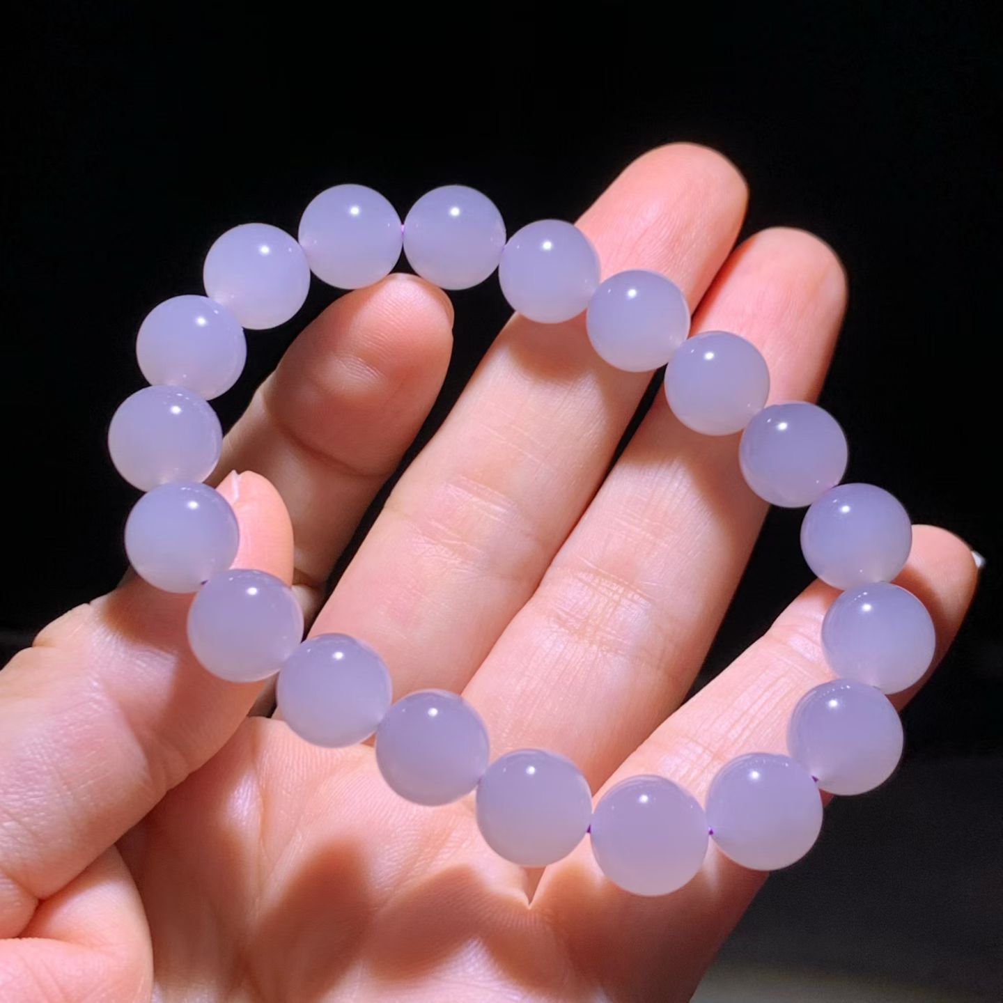 Smoky Lavender Qinghai Nephrite Jade Bracelet (8mm)