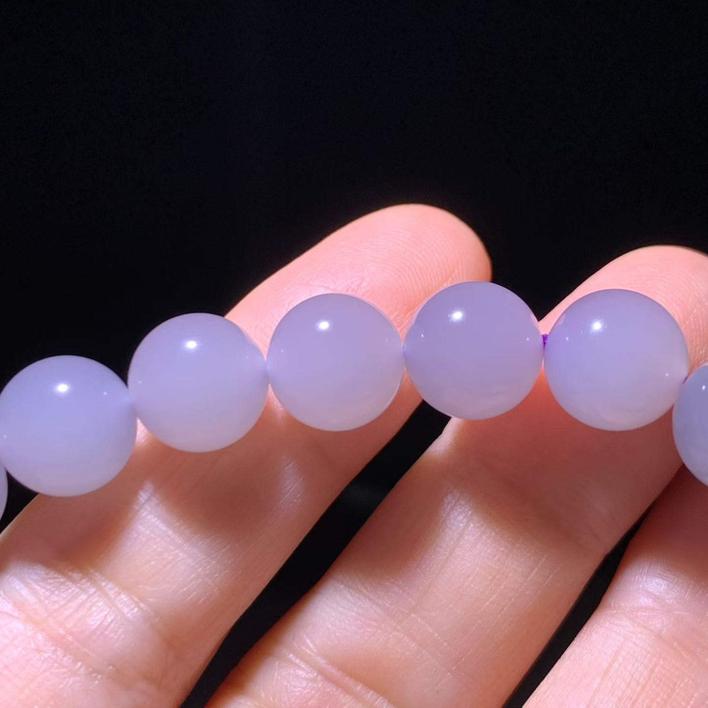 Smoky Lavender Qinghai Nephrite Jade Bracelet (8mm) view 5