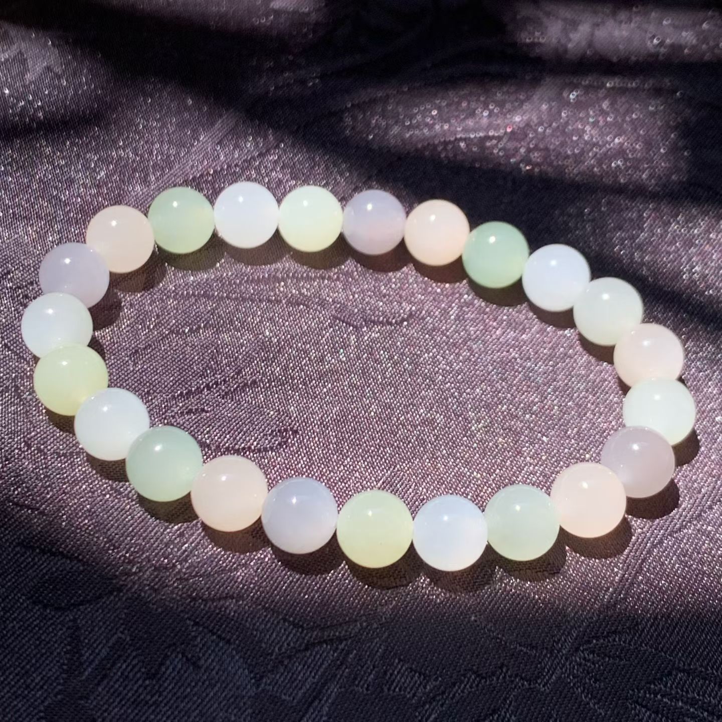 Pastel Multicolor Qinghai Nephrite Jade Bracelet (8mm)