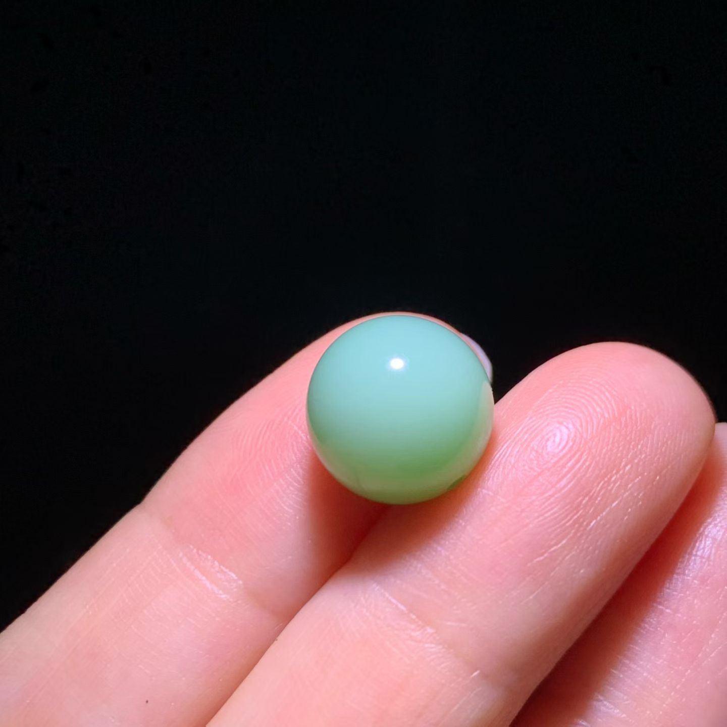 Rosy Green (粉绿) Nephrite Jade Journey Bead (12mm) view 1