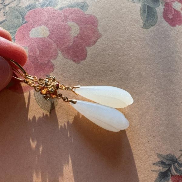 Magnolia Elegance Jade Earrings - Image 2