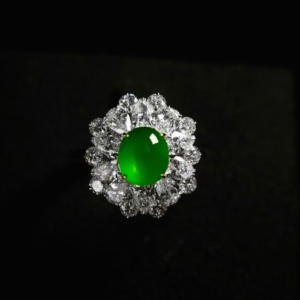 “Verdant Elegance” Green Jadeite Ring - Image 6
