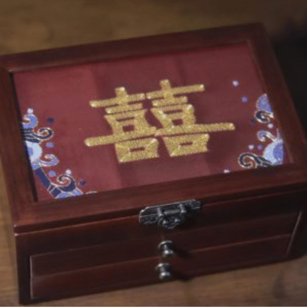 Silk Embroidered Huali Wood Jewelry Box - Image 11