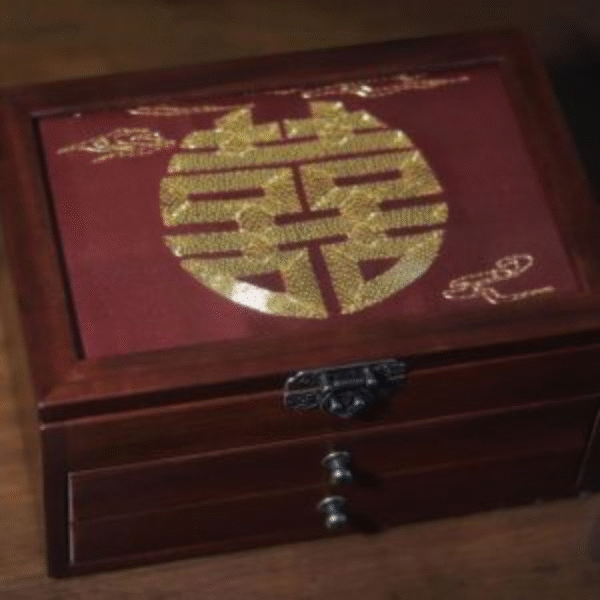 Silk Embroidered Huali Wood Jewelry Box - Image 12